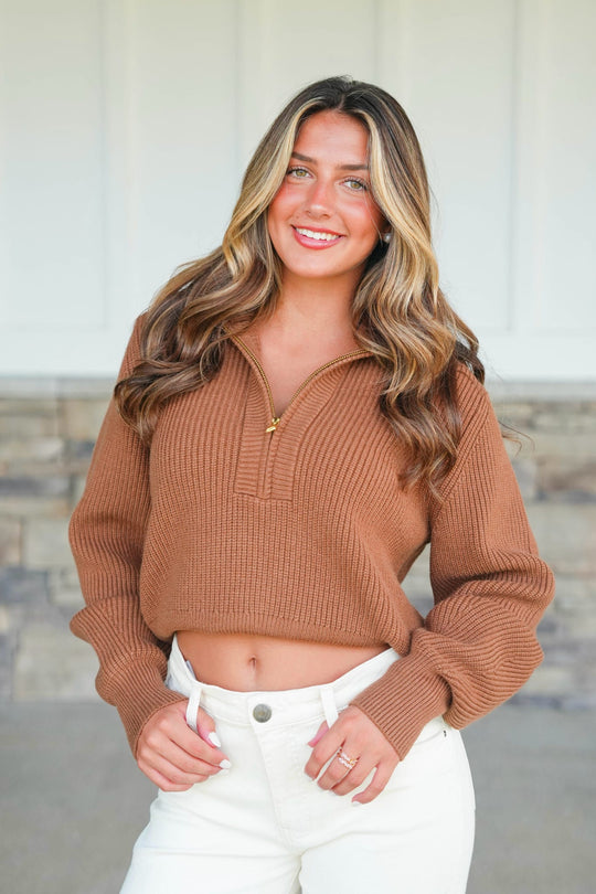 Varley Maura Half Zip Rib Knit