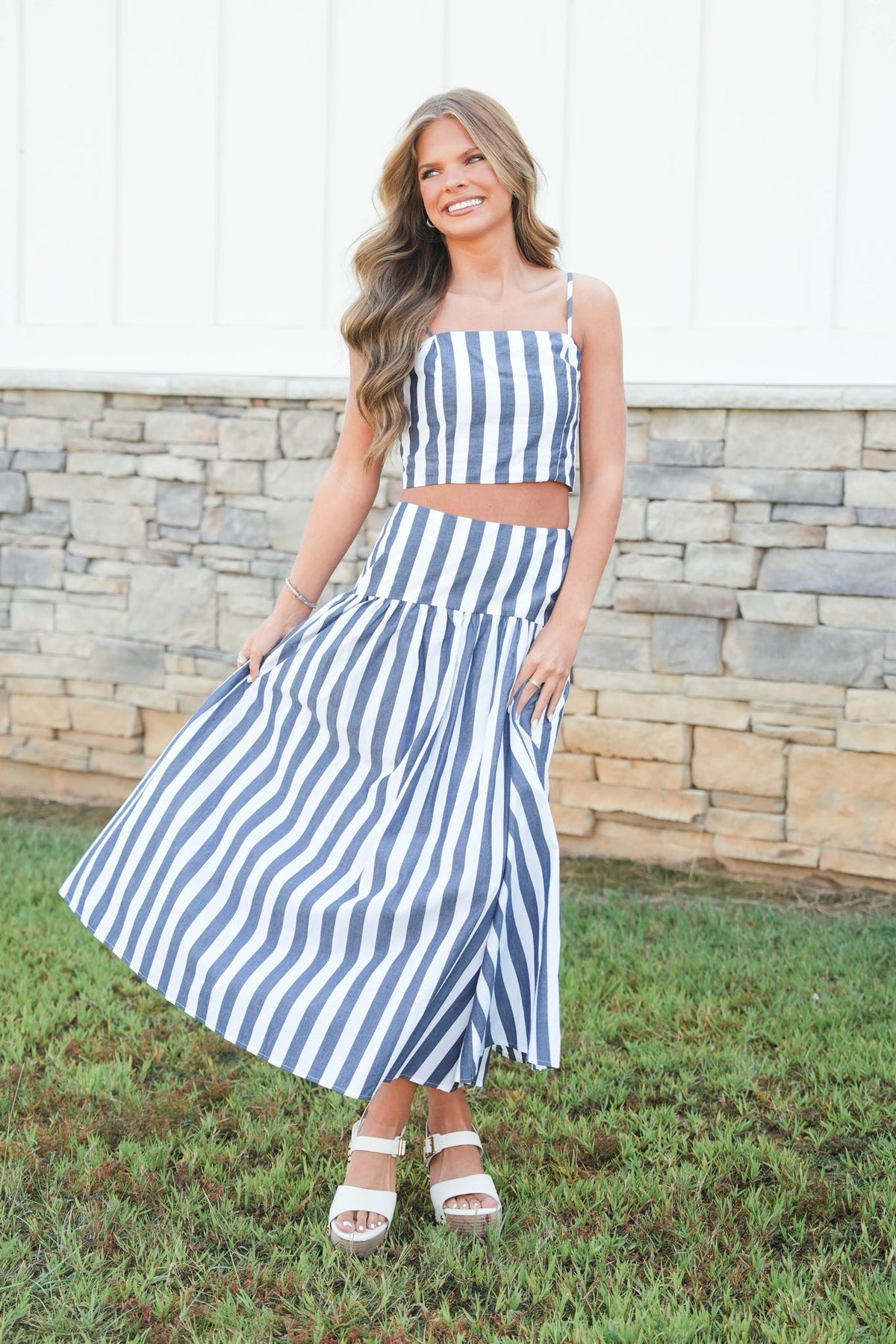 Sideline Style Stripe Skirt