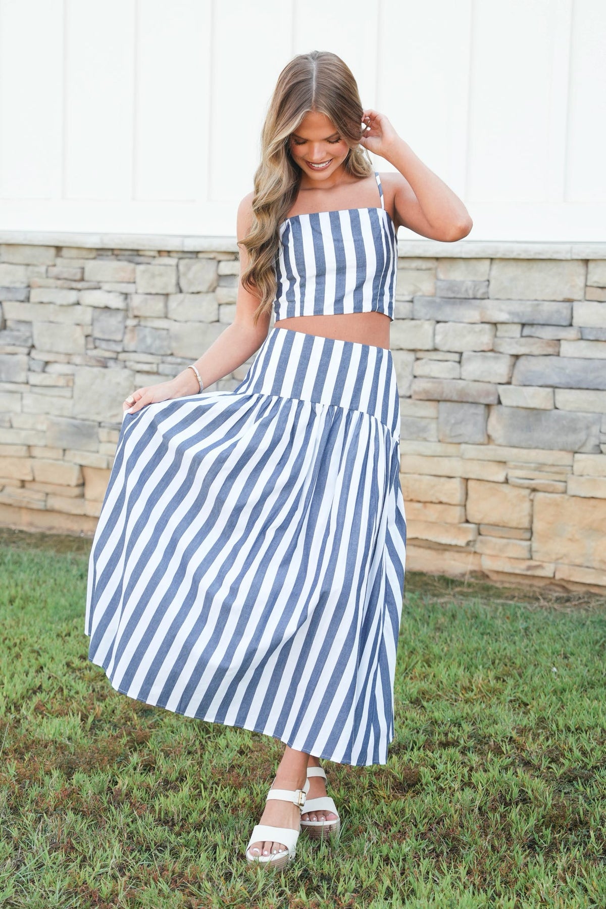 Sideline Style Stripe Skirt