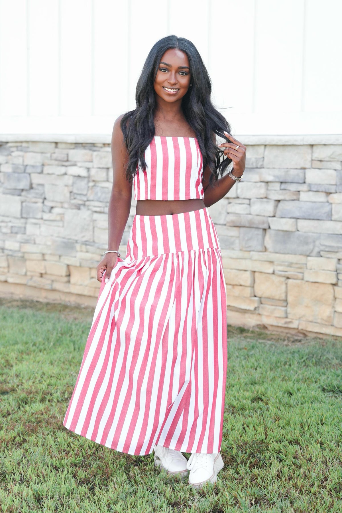 Sideline Style Stripe Skirt