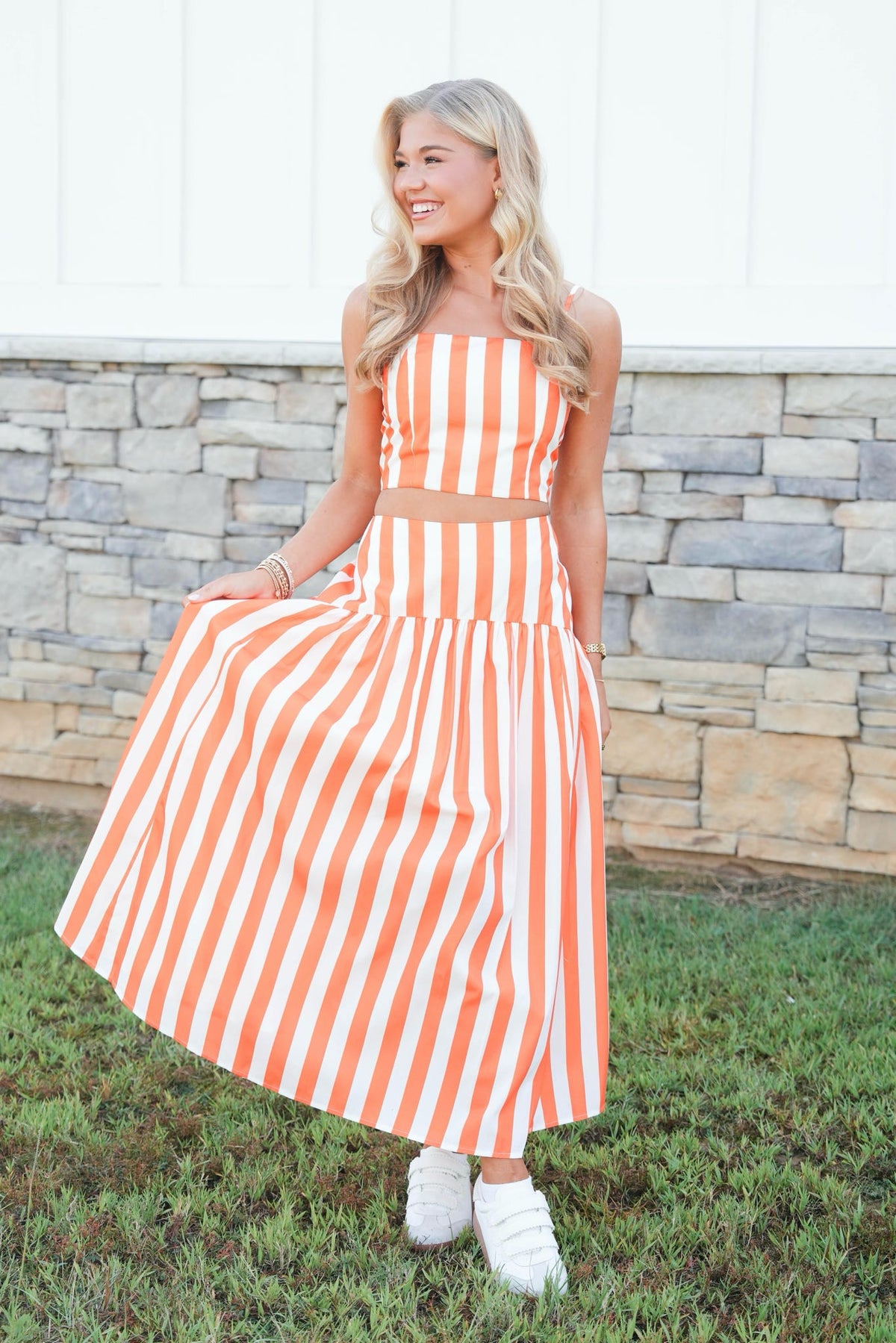 Sideline Style Stripe Skirt