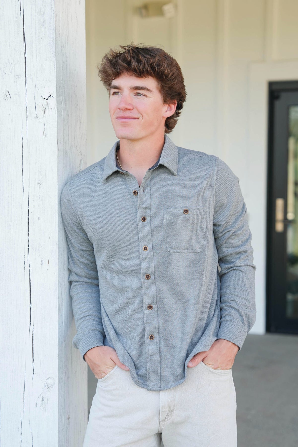 North River Two Tone Long Sleeve Button Down