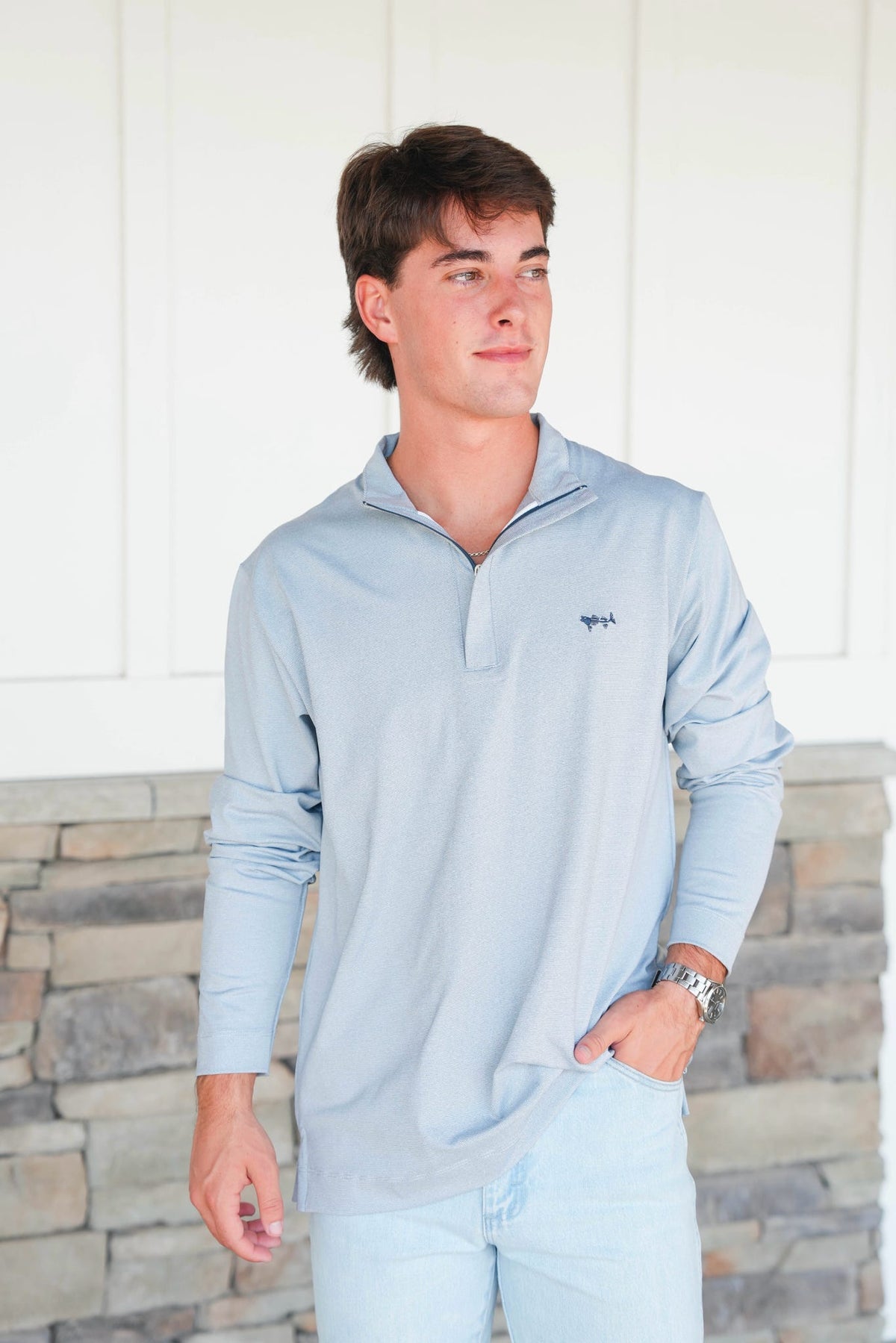 Coastal Cotton End on End 1/4 Zip