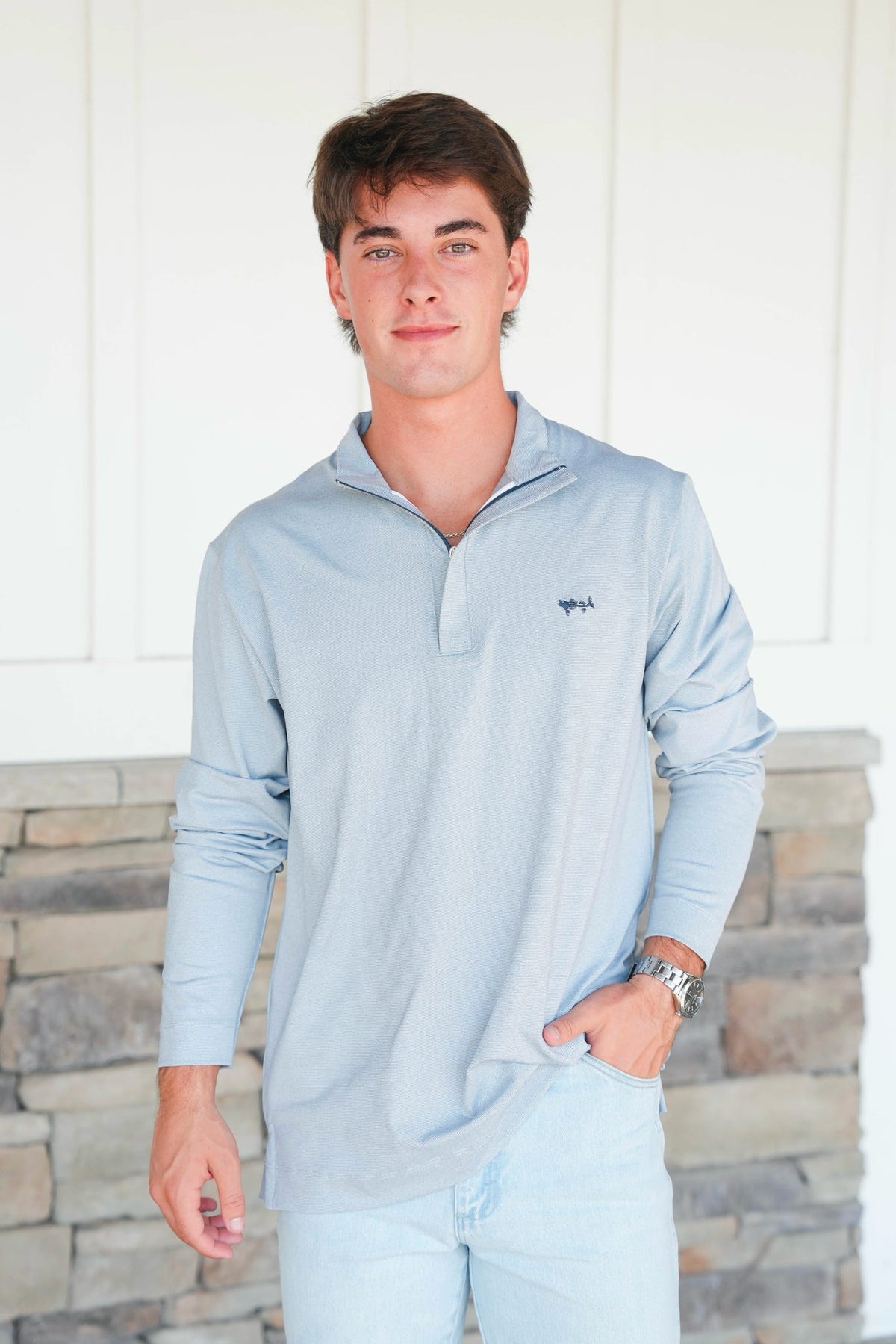 Coastal Cotton End on End 1/4 Zip