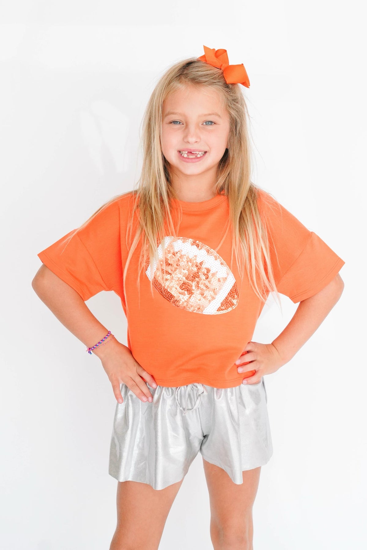 Girls' Sequin Football Tee