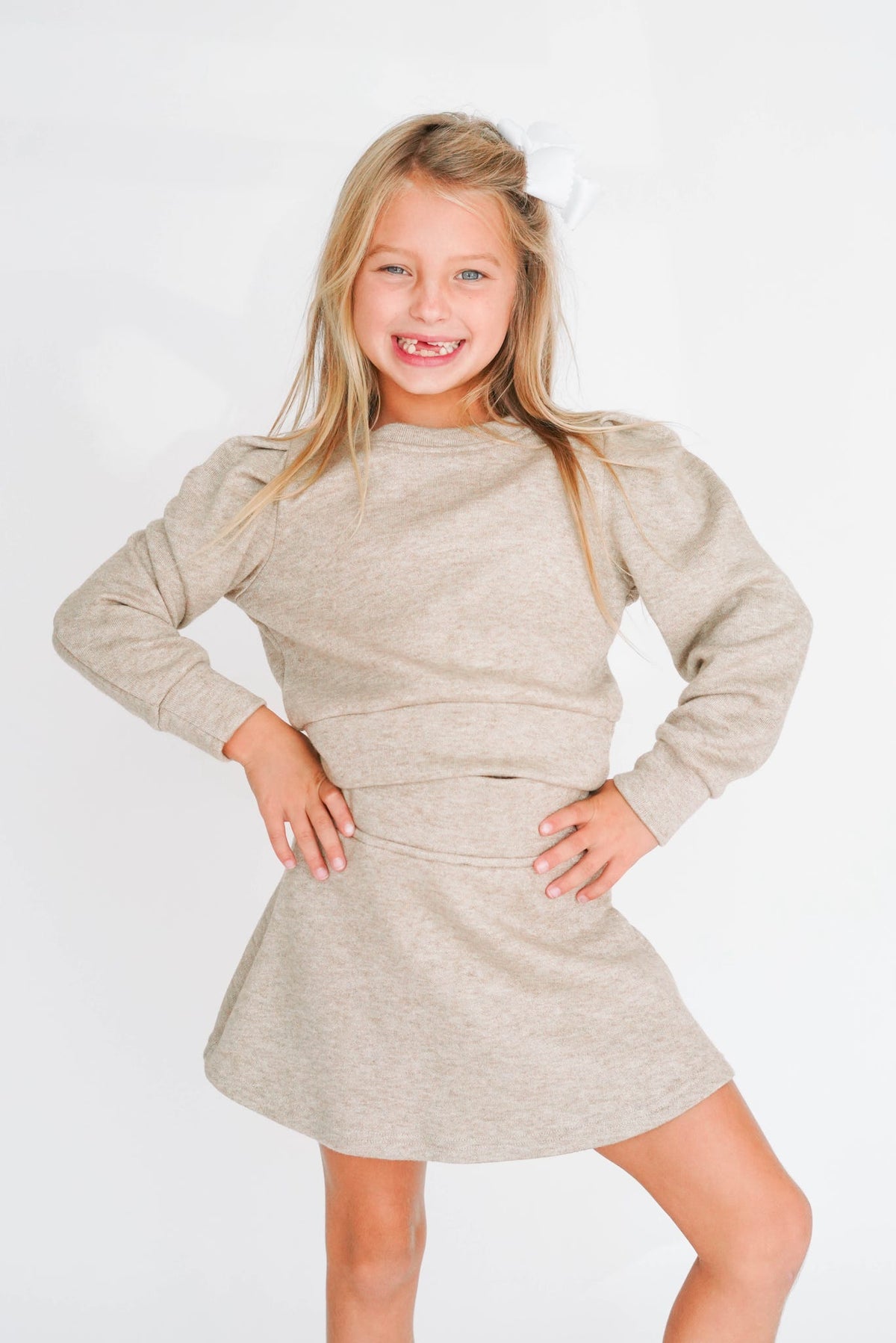 Girls' Pleat Peyton Sweater