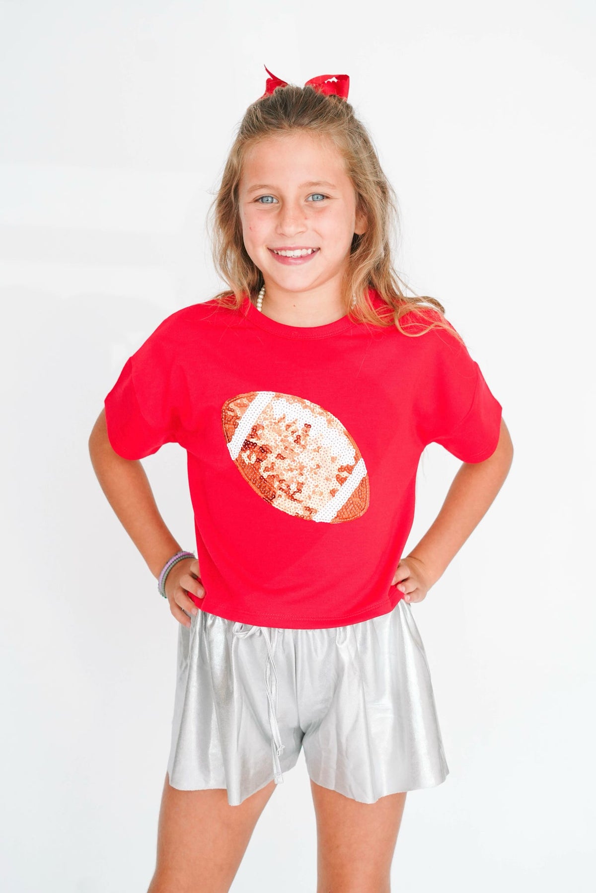 Girls' Sequin Football Tee