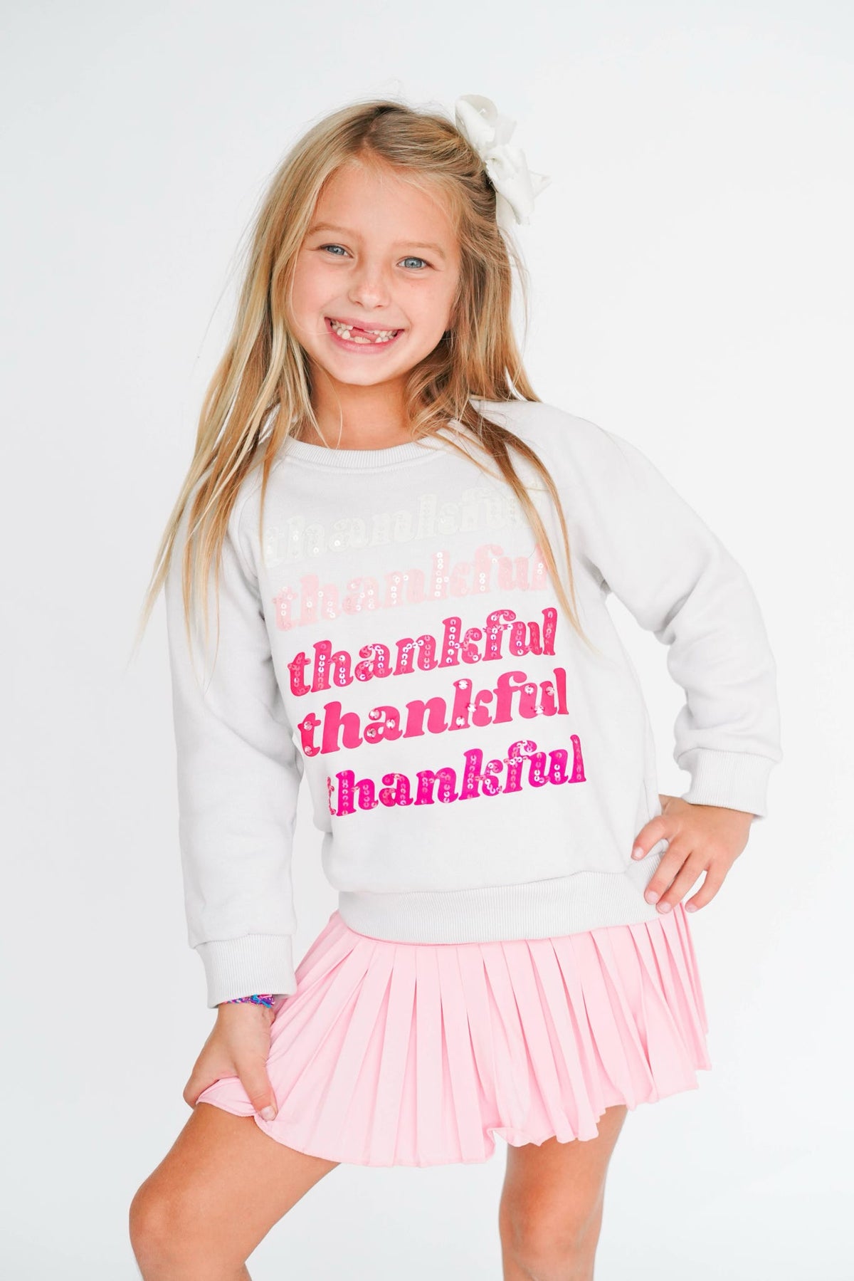 Girls' Thankful Sweatshirt