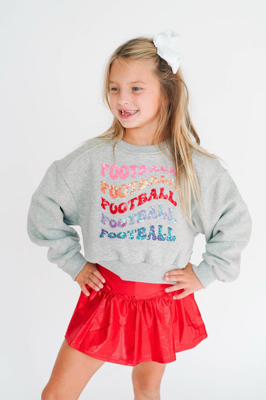 Girls' Football Crop Sweatshirt