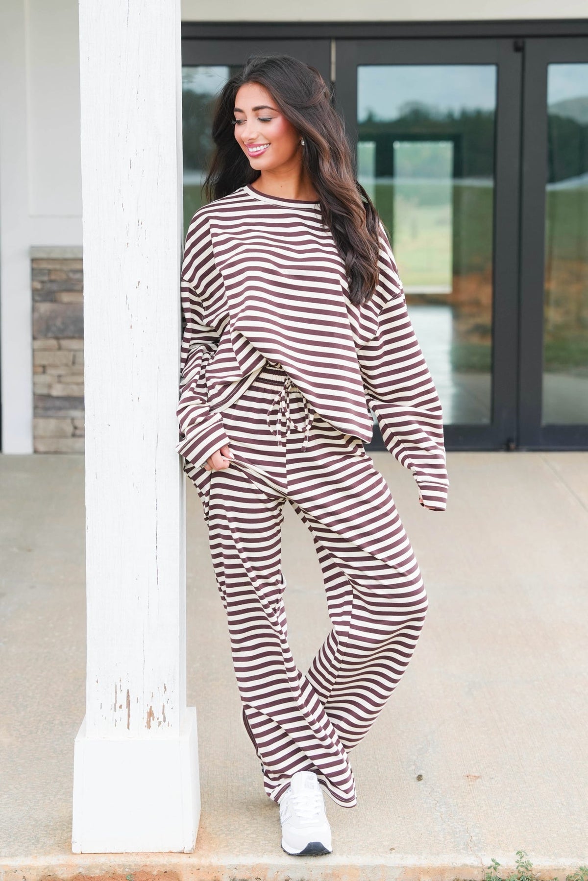Striped Patch French Terry Pullover