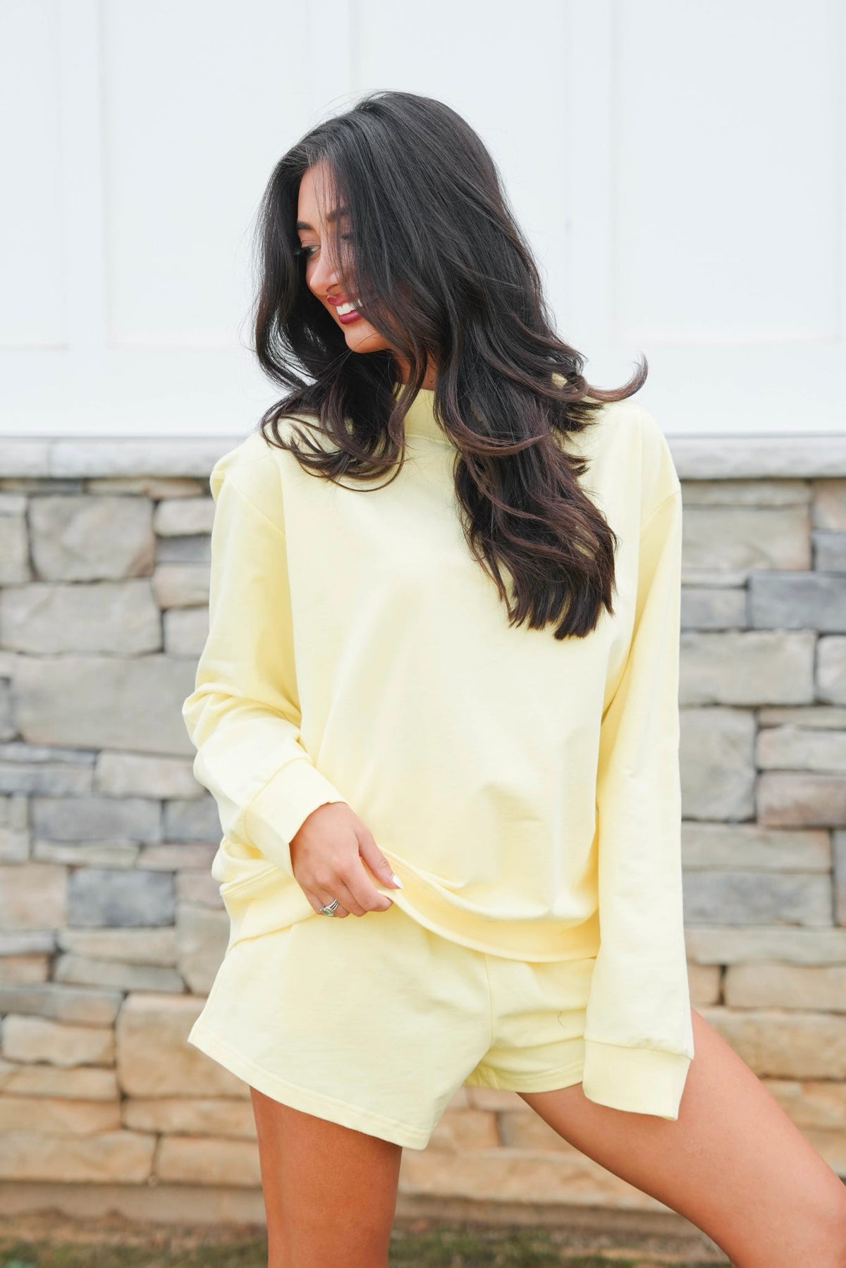 Mockneck French Terry Pullover