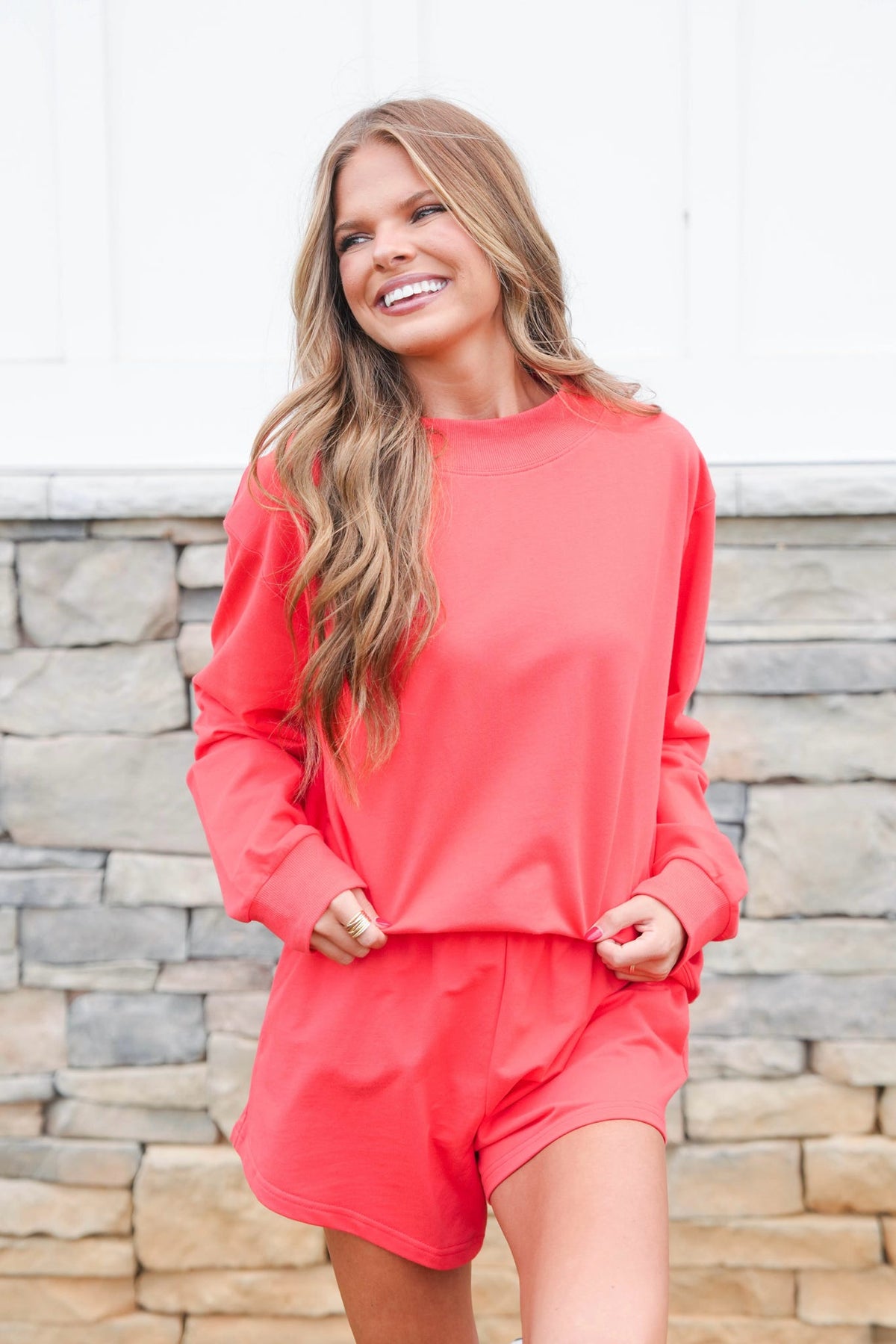 Mockneck French Terry Pullover