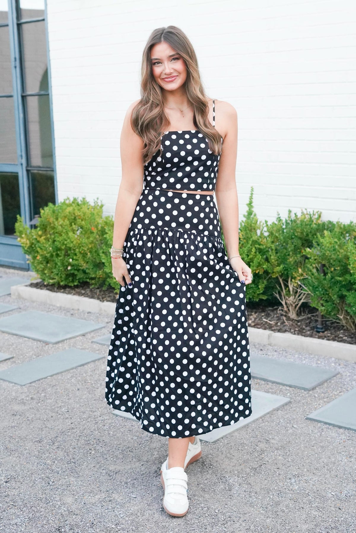 Sideline Style Polka Dot Skirt