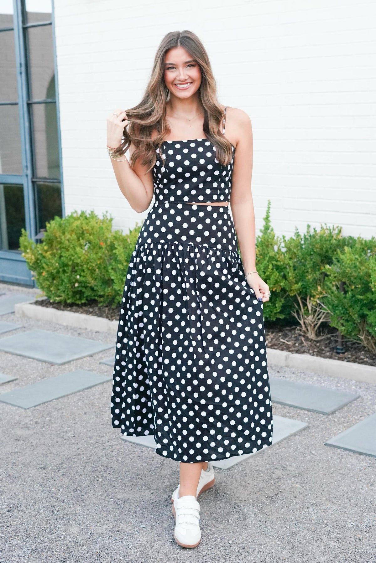 Sideline Style Polka Dot Top Ivory/Black / Large Sideline Style Polka Dot Top Ivory/Black / Large