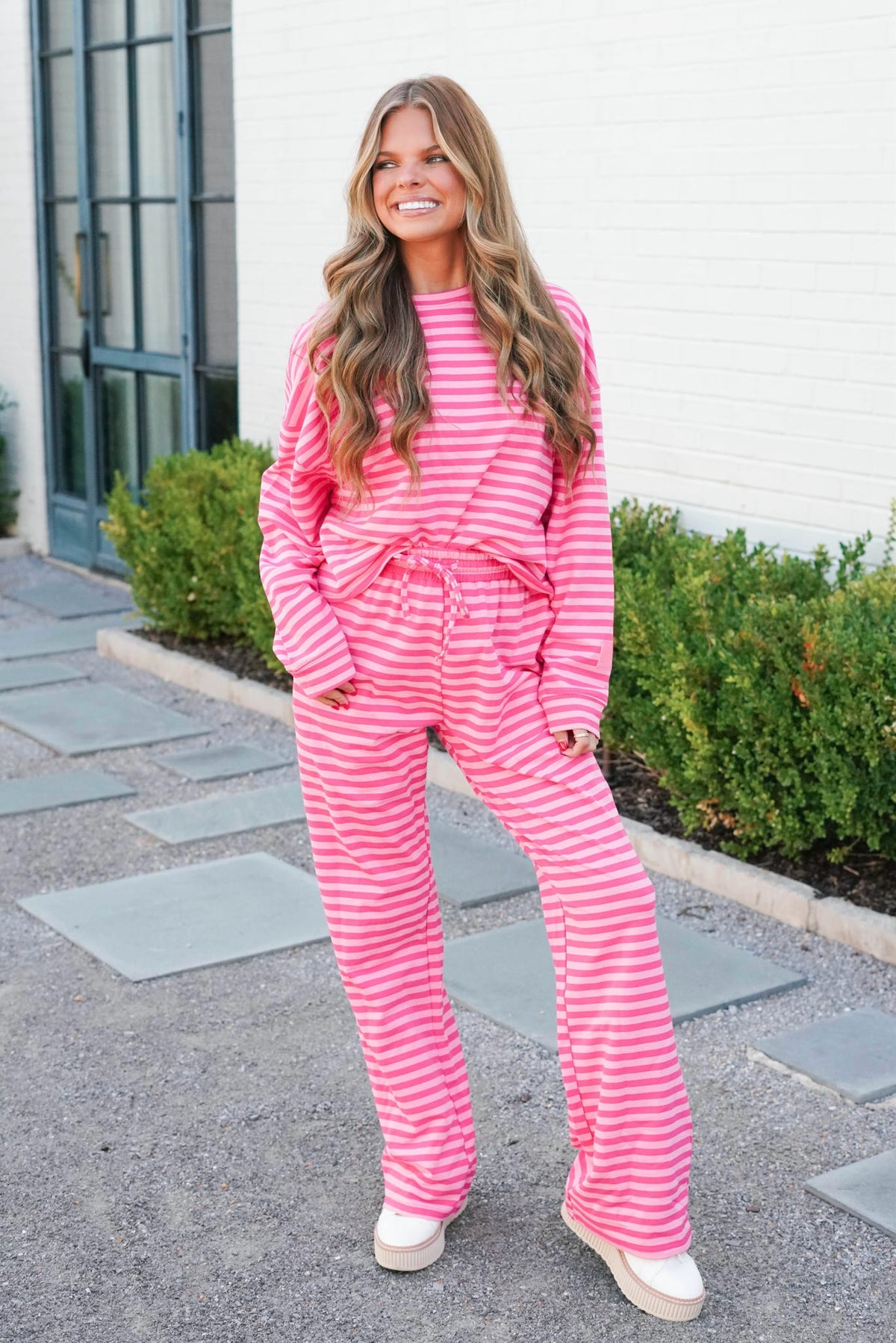 Striped Patch French Terry Pant