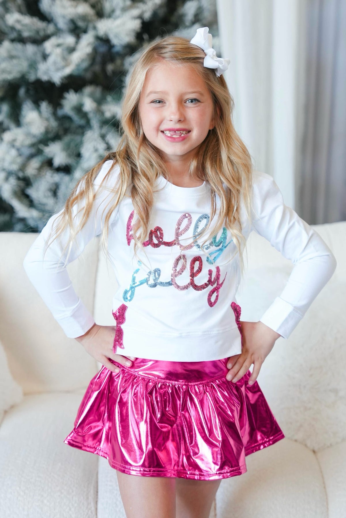 Girls' Azarhia Holly Jolly Christmas Top