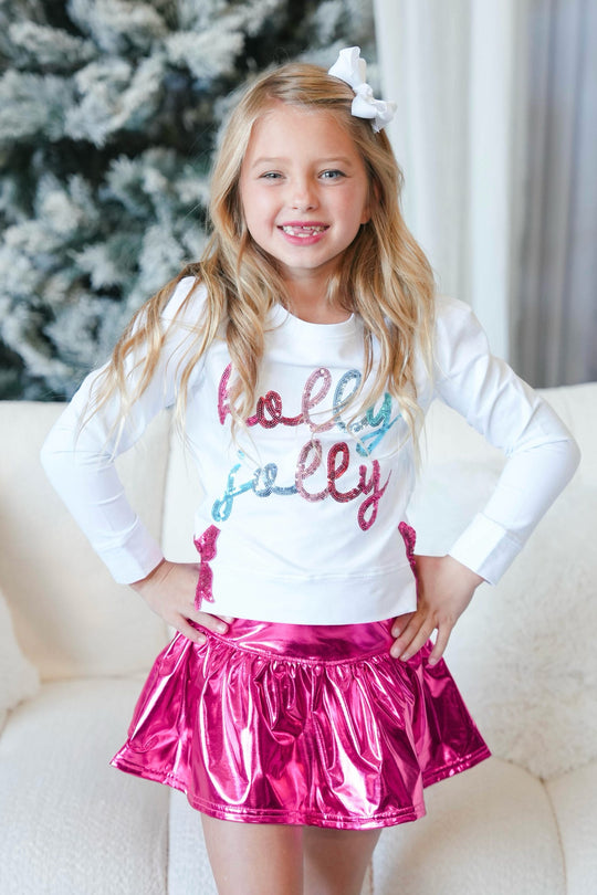 Girls' Azarhia Holly Jolly Christmas Top