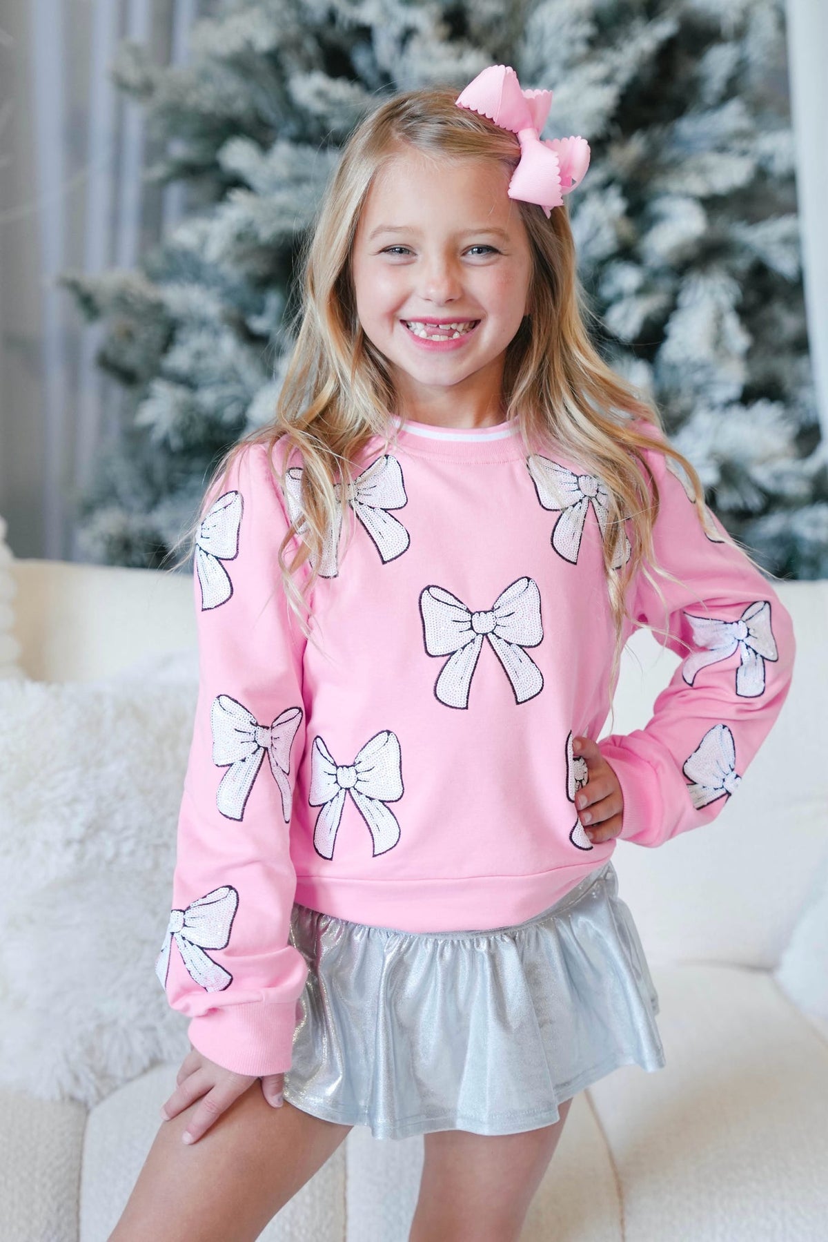 Girls' Belle Bow Sweatshirt