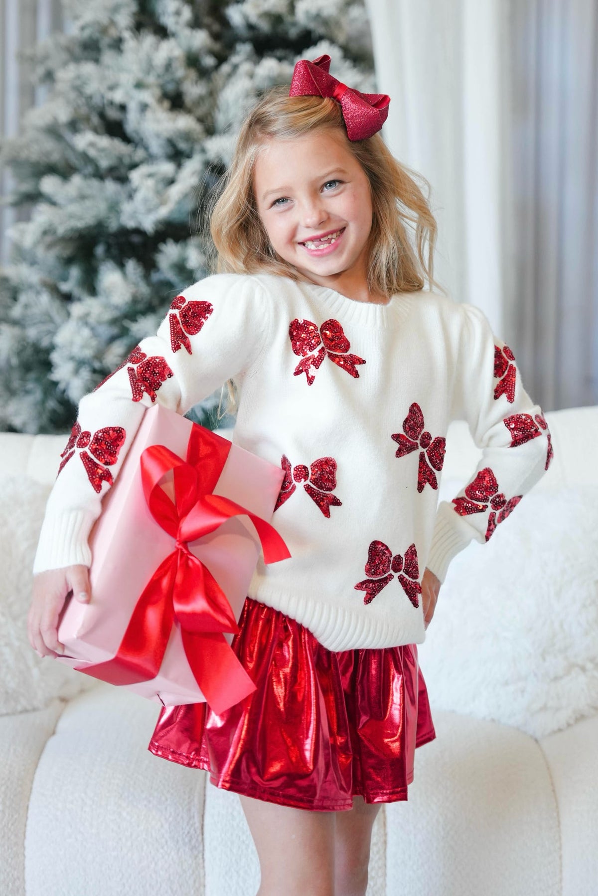 Girls' Belle Cher Bow Sweater