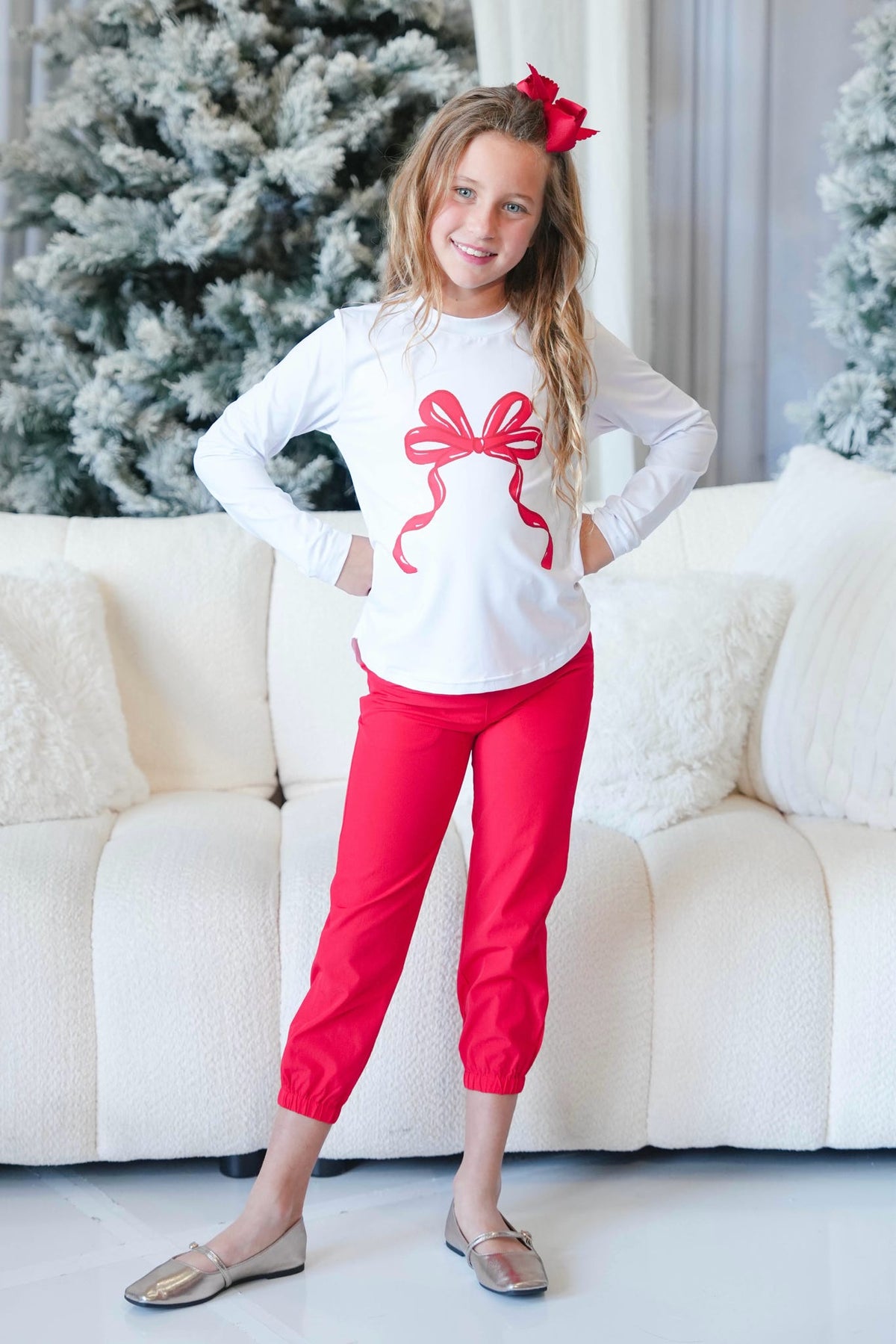 Girls' Holiday Bow Top