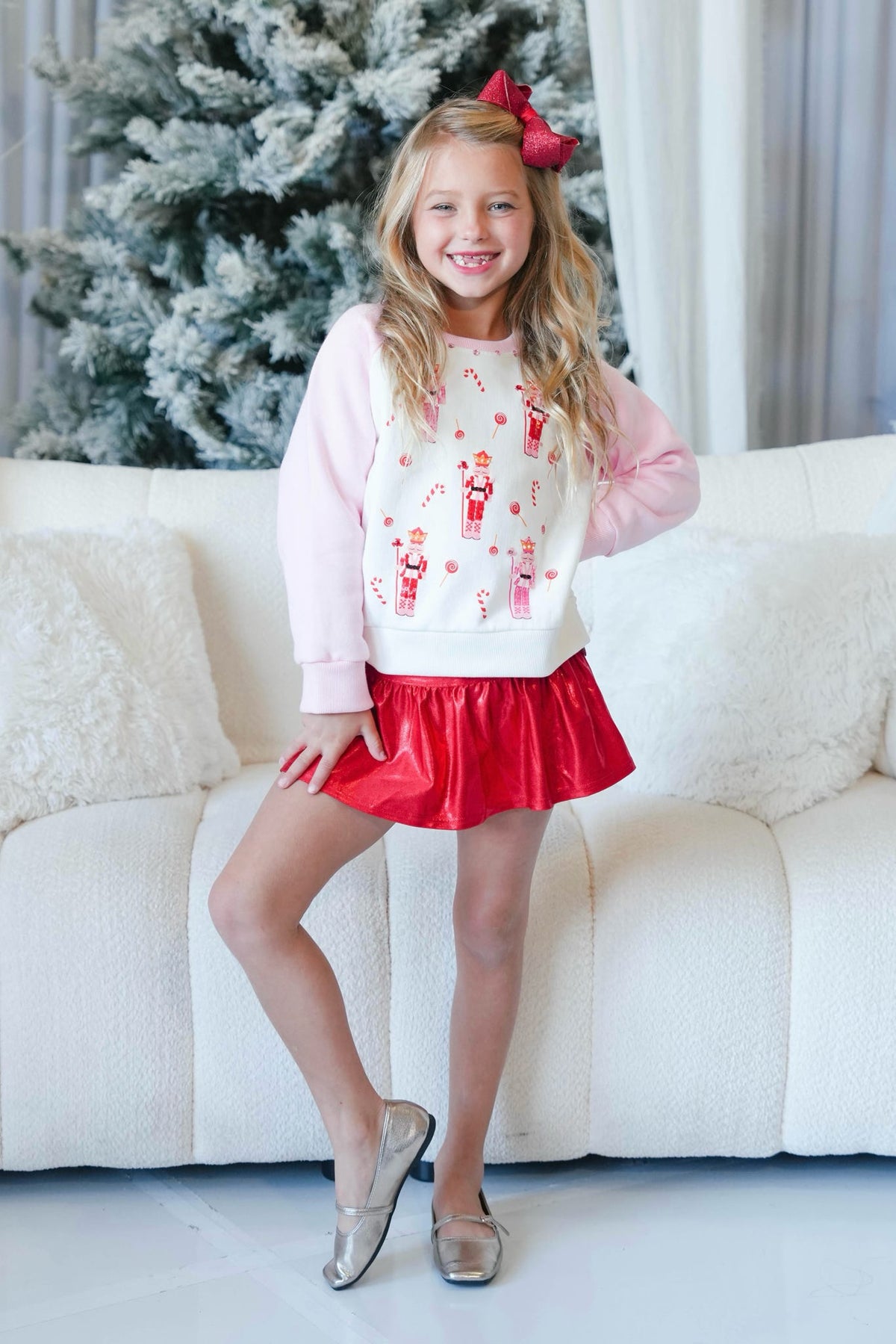Girls' Candy Cane Sweatshirt