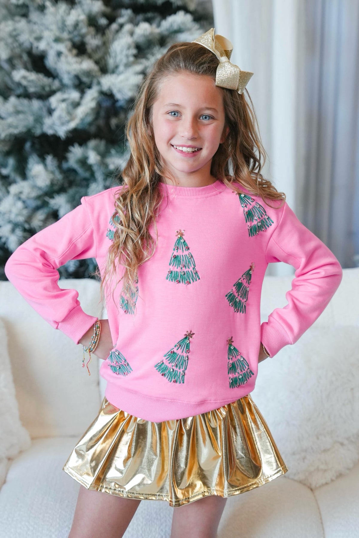 Girls' Mary Square Holiday Sweatshirt