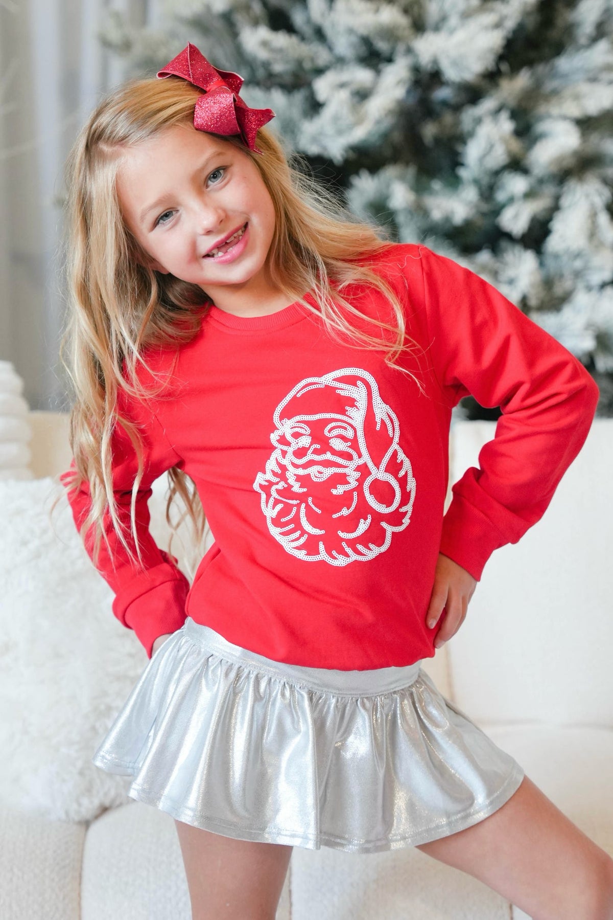 Girls' Santa Sweatshirt