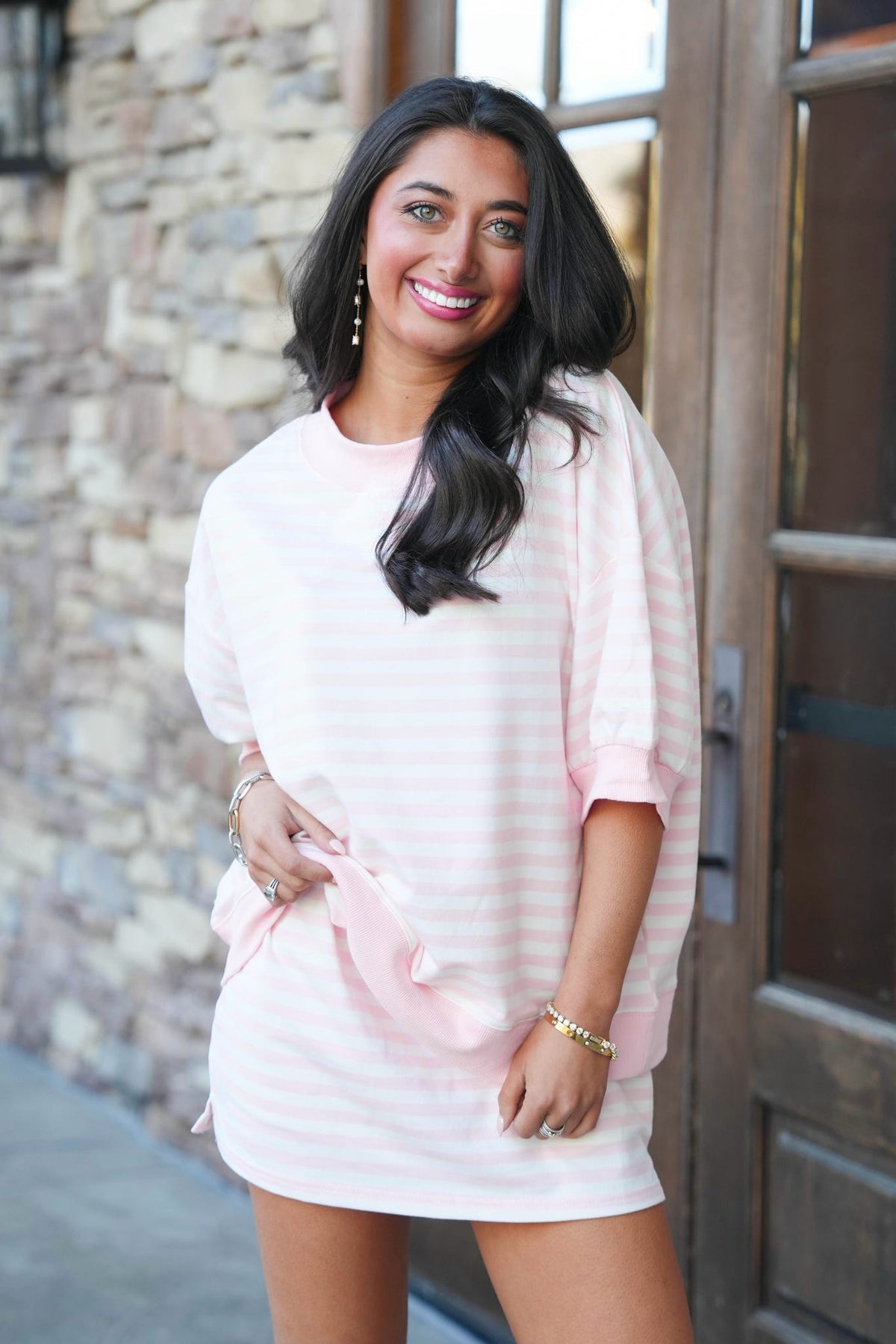 Striped Patch French Terry Skort