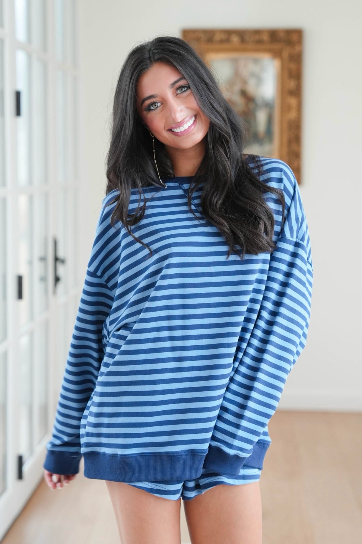 Striped Patch French Terry Short