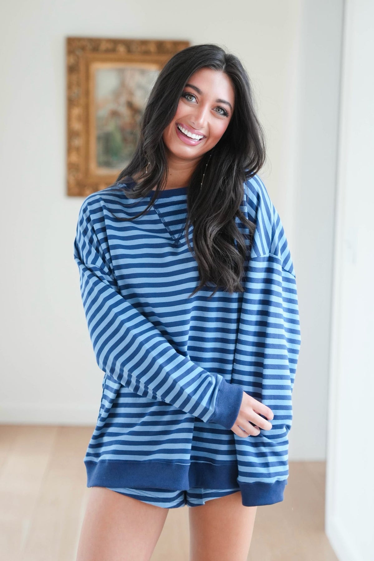 Striped Patch French Terry Short