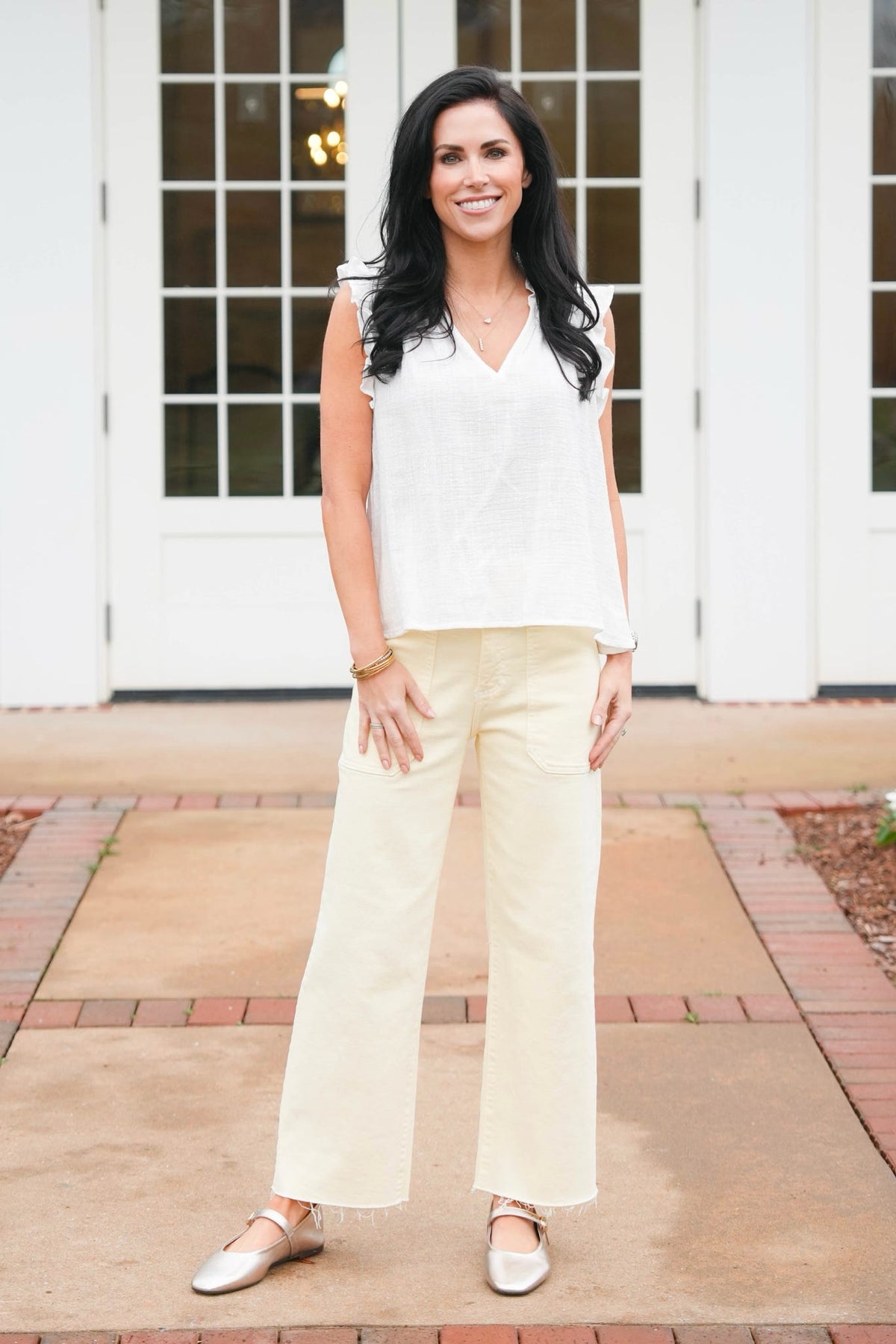 Just Black Nautical Wide Leg Jeans