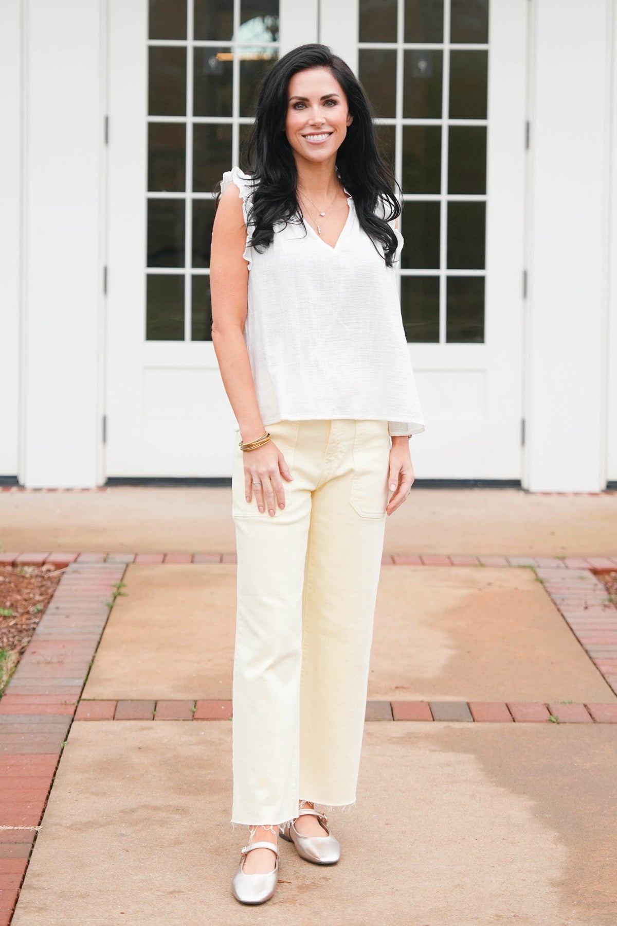 Just Black Nautical Wide Leg Jeans