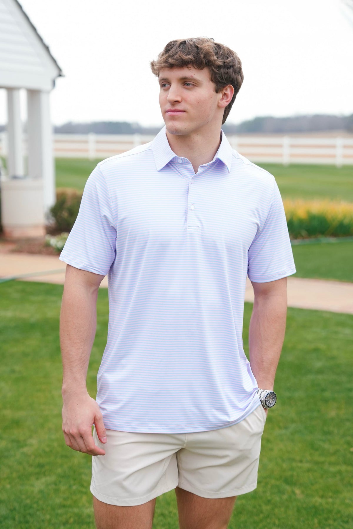 Meripex Striped Performance Polo