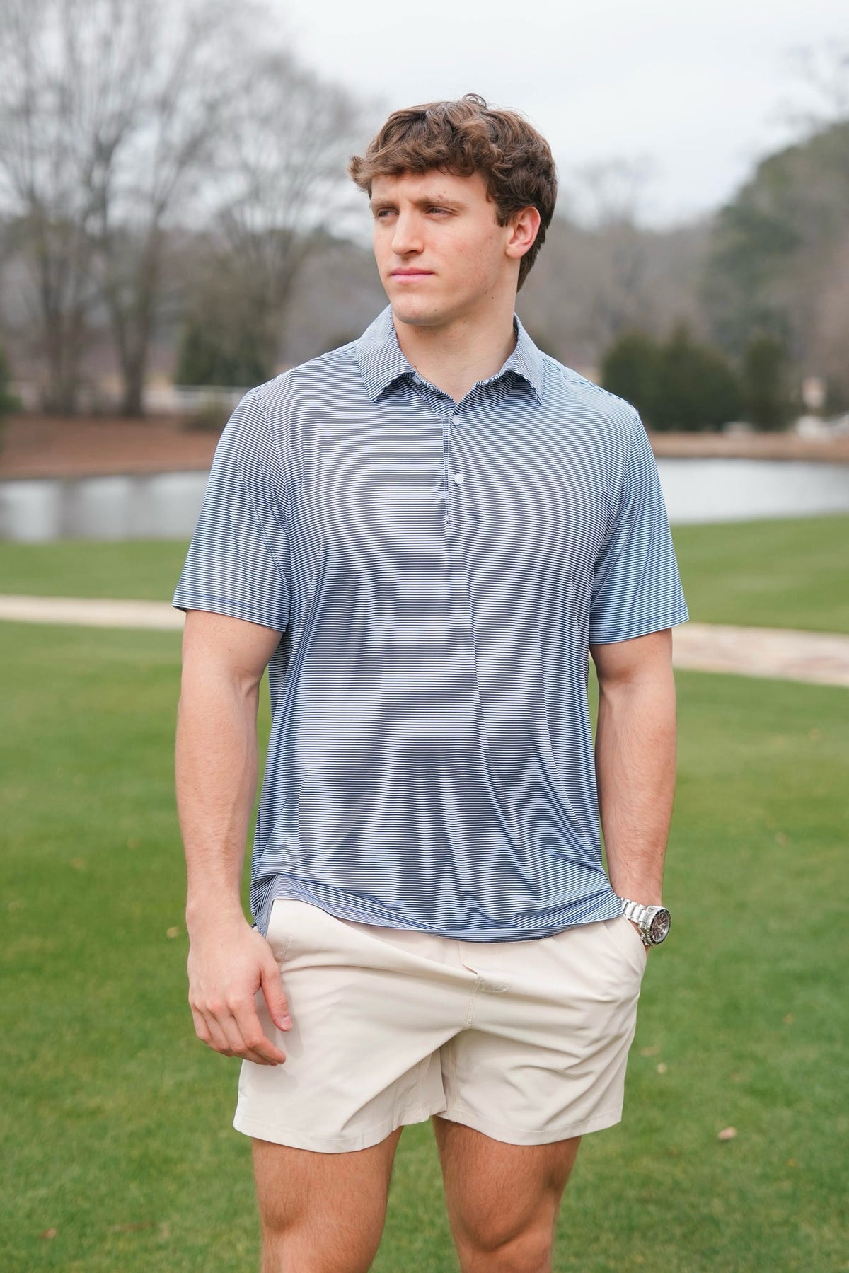 Meripex Micro Stripe Performance Polo