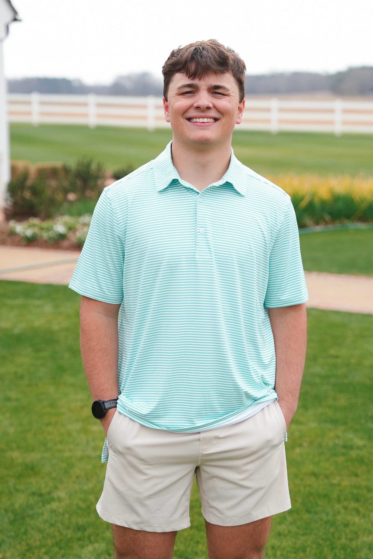 Meripex Striped Performance Polo