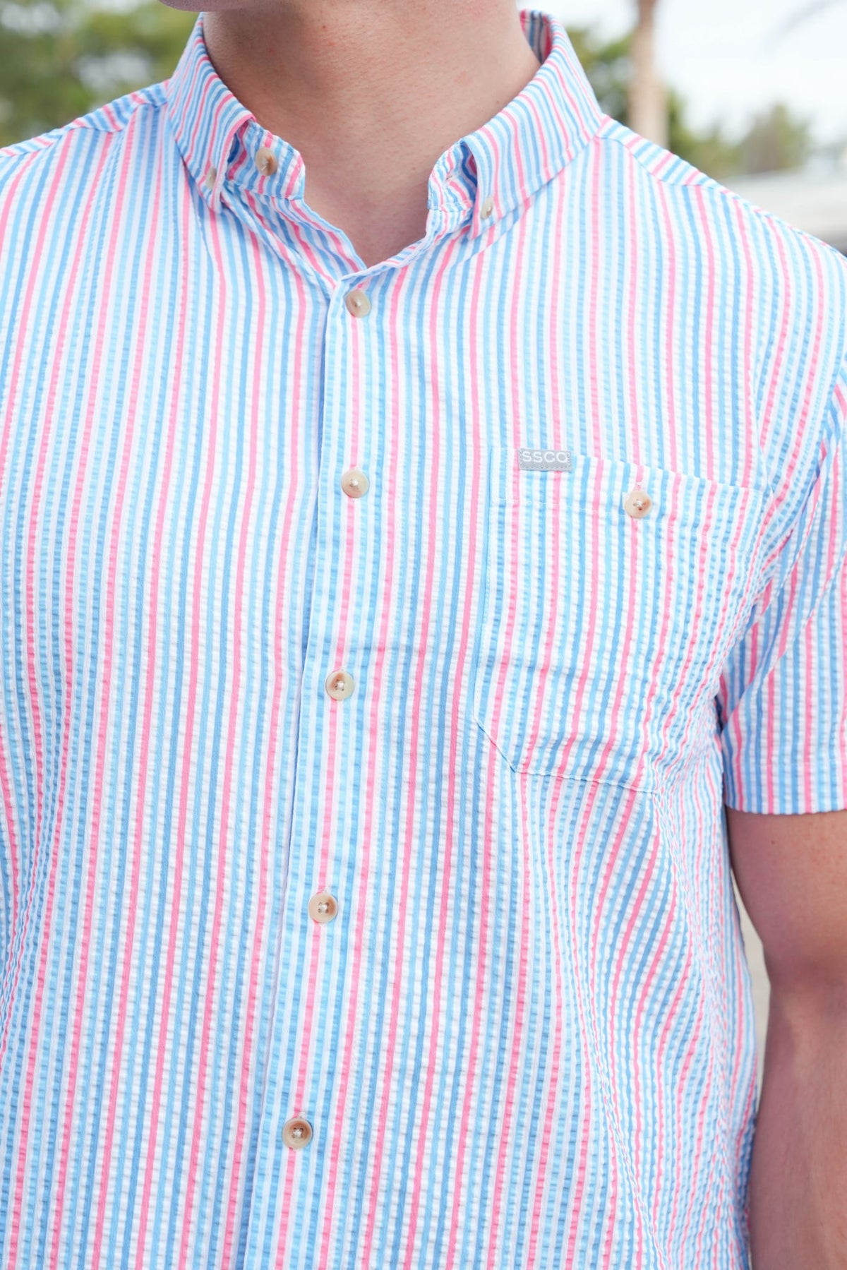 Southern Shirt Clubhouse Seersucker Baja Shirt