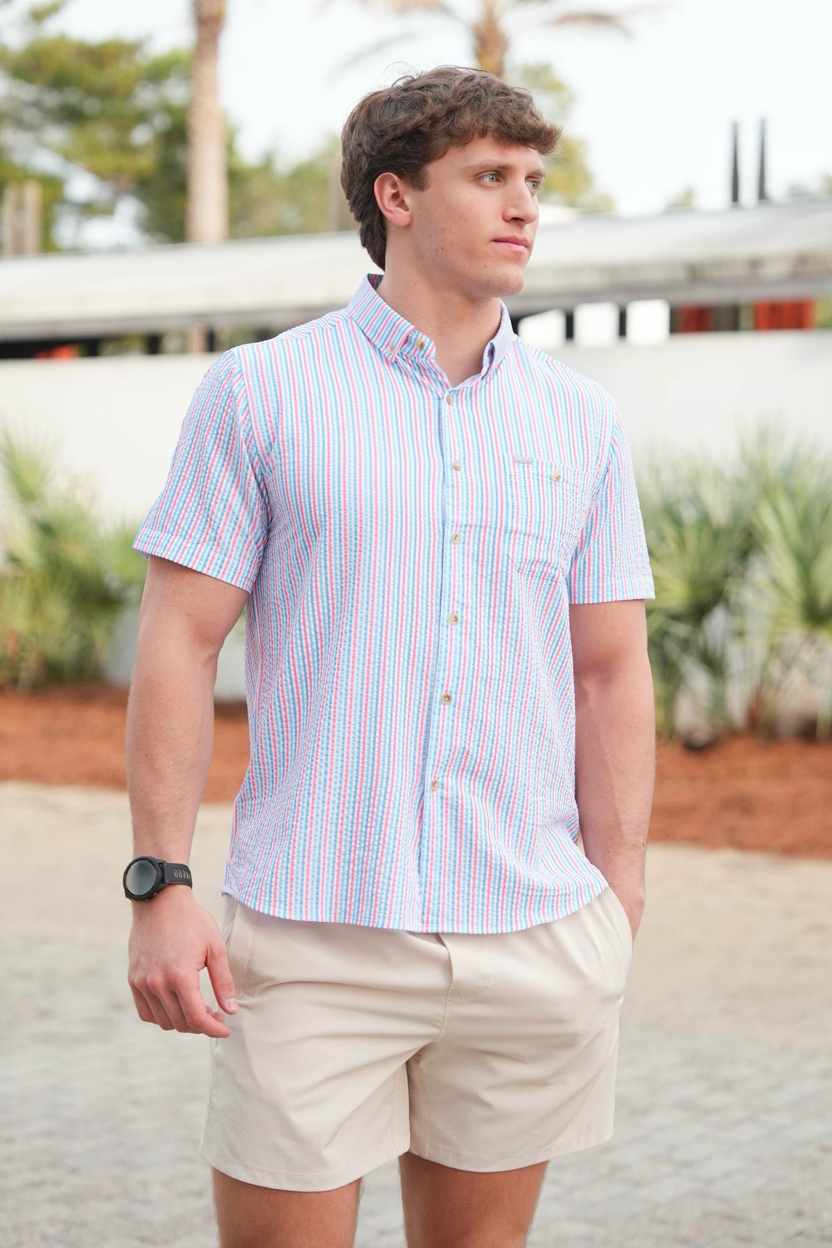 Southern Shirt Clubhouse Seersucker Baja Shirt