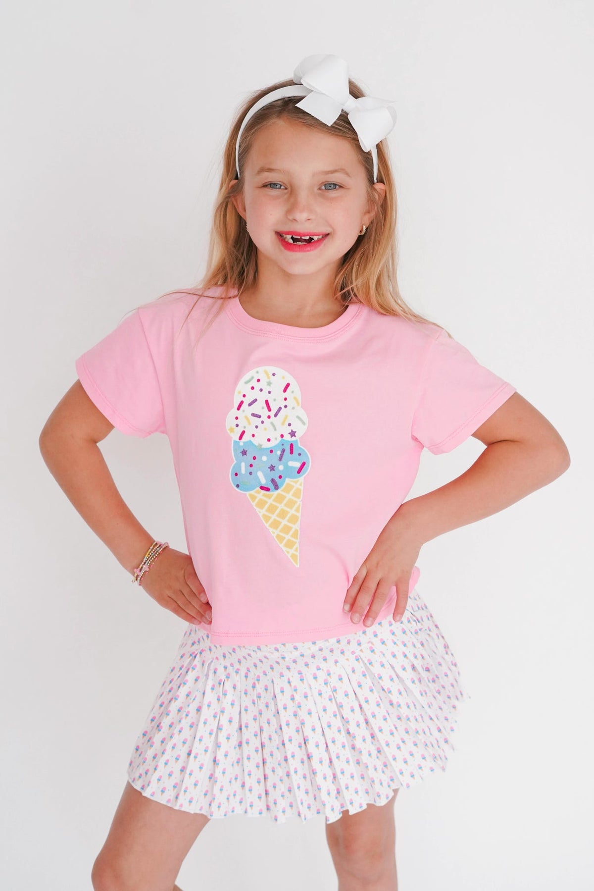 Girls' Azarhia Glitter Ice Cream Boxy Tee