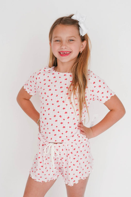 Girls' Ribbed Pajama Shorts