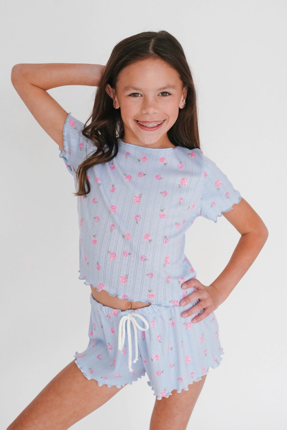 Girls' Ribbed Pajama Top