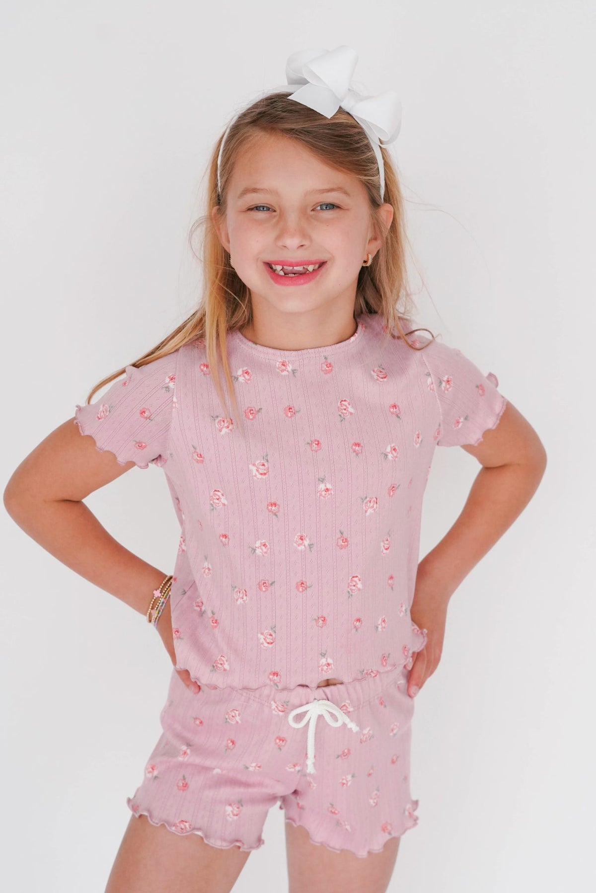 Girls' Ribbed Pajama Top