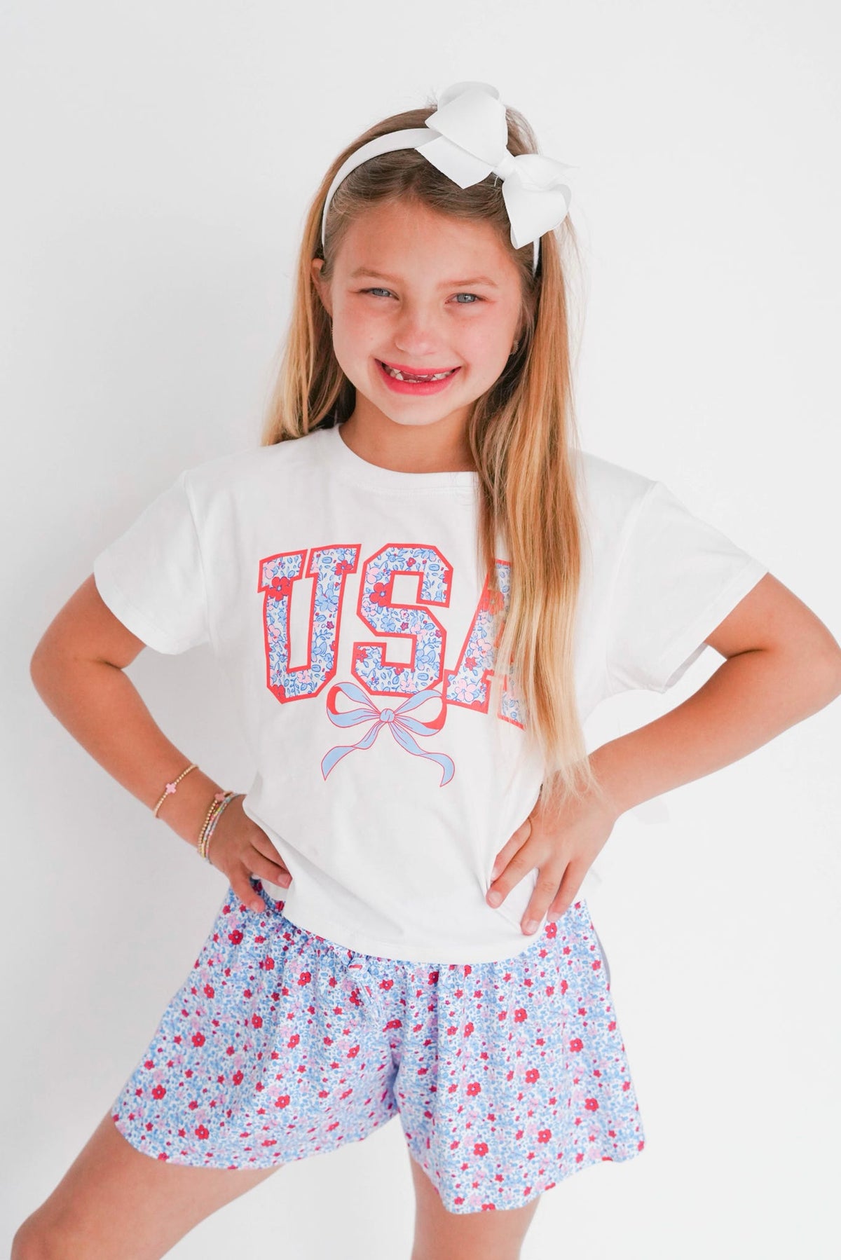 Girls' Azarhia American Boxy Tee