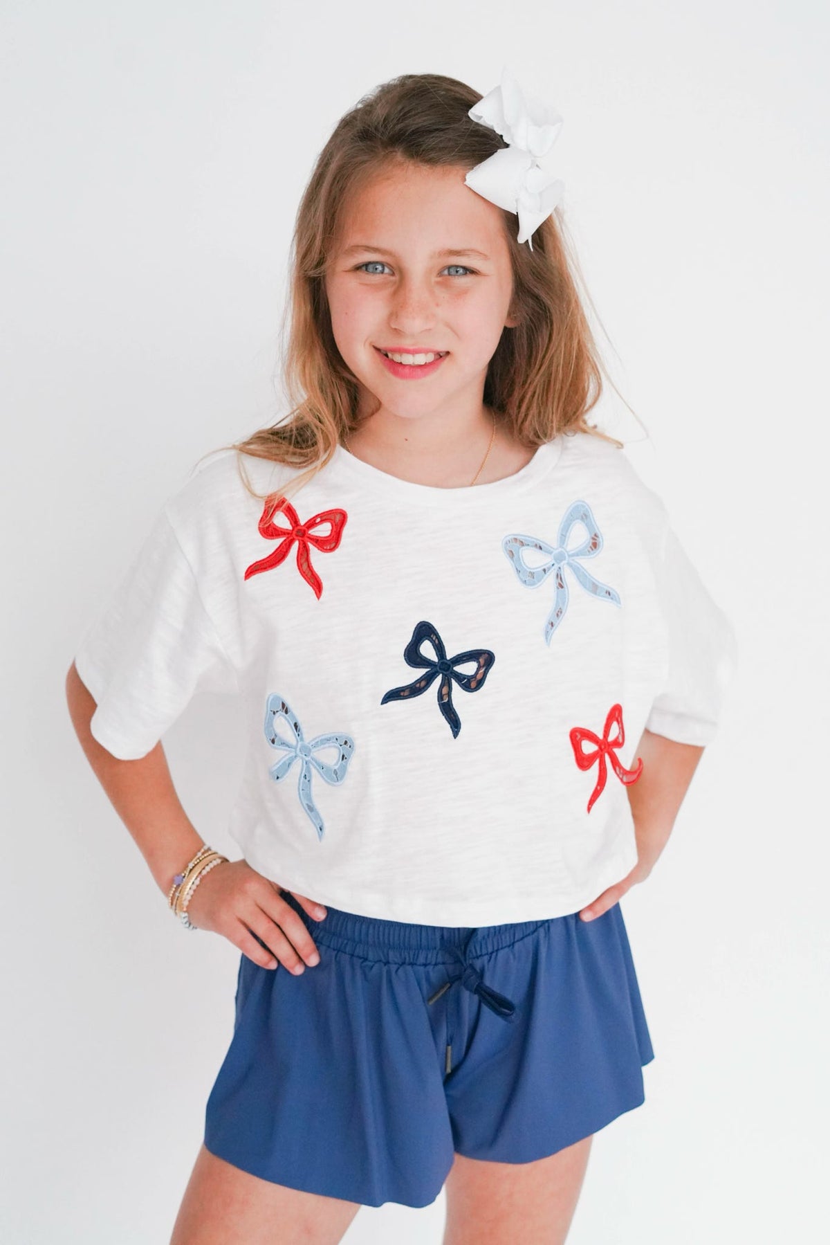 Girls' USA Bow Tee