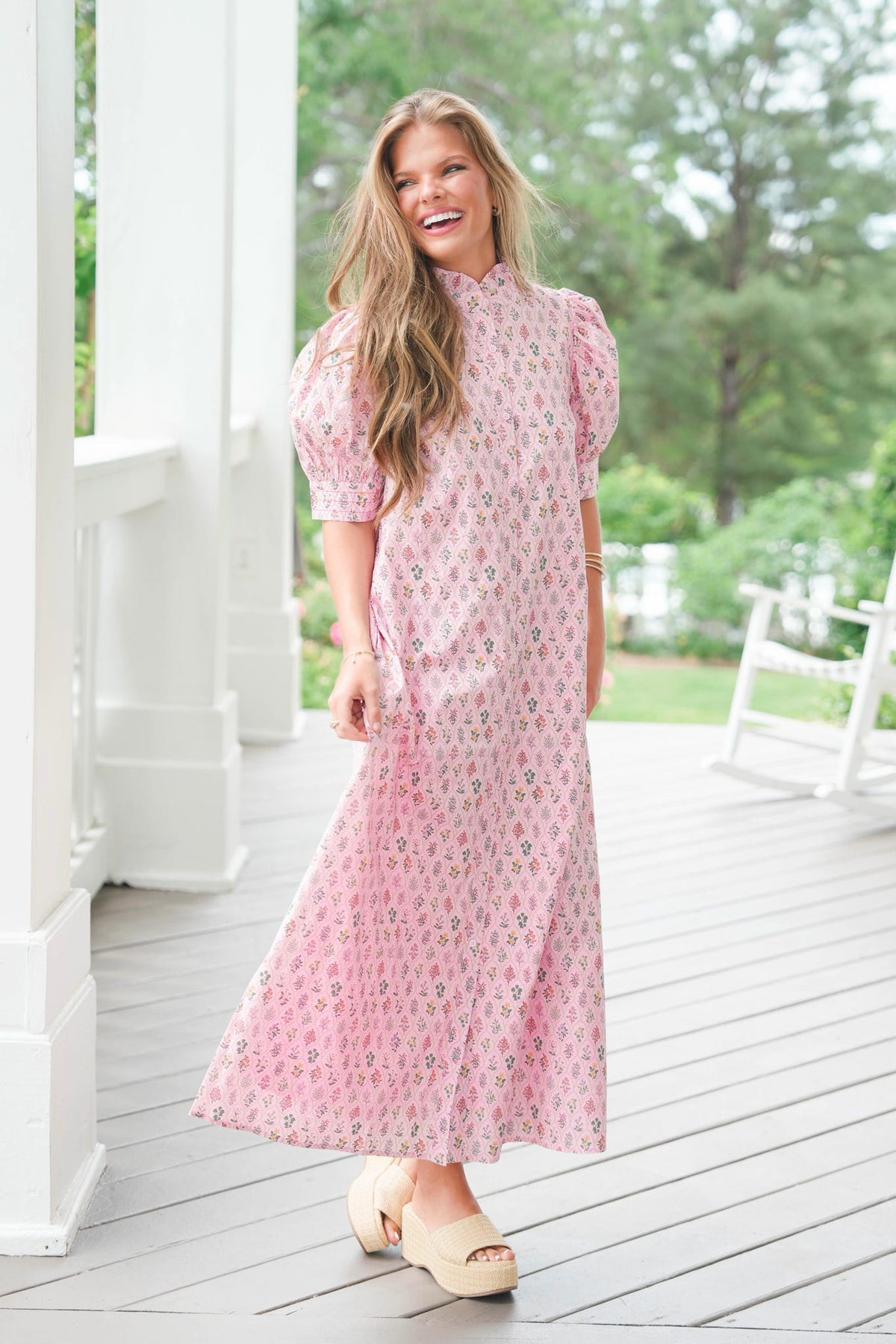 fresh pink dress Frankies Bikinis - Gem Floral Midi Dress