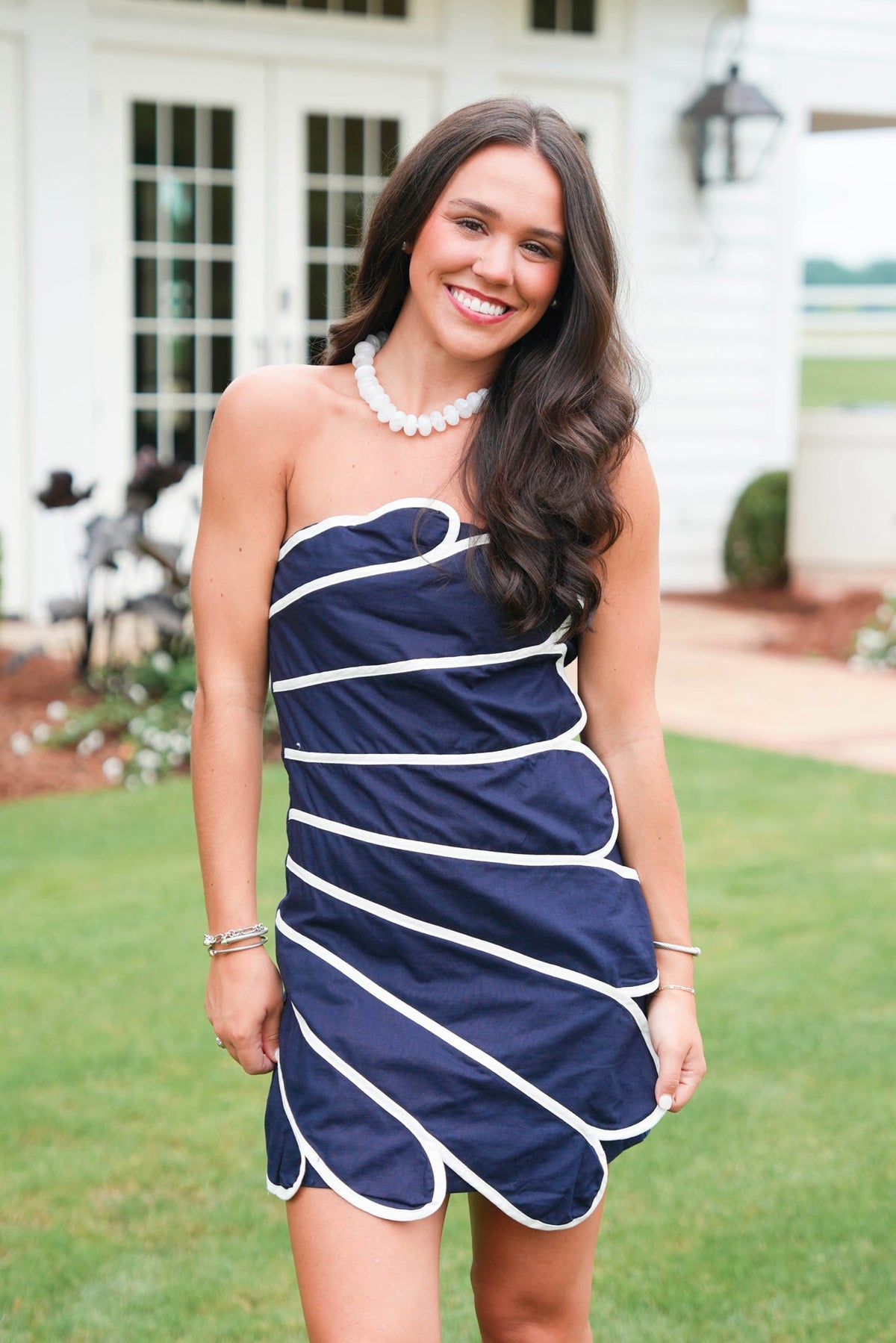 seashell cocktail dress Seashell | Light BLUE Jacquard Embellished Sweetheart-Neck Skater Mini Dress