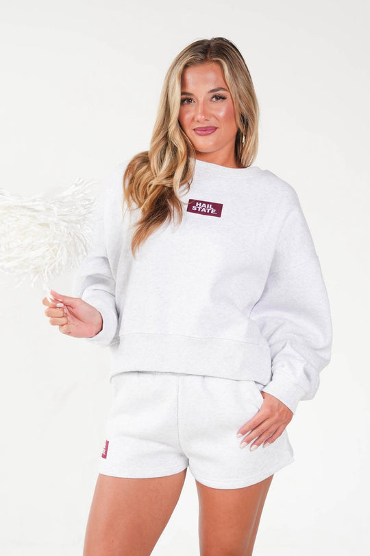 Scarlet Hail State Drop Shoulder Sweatshirt