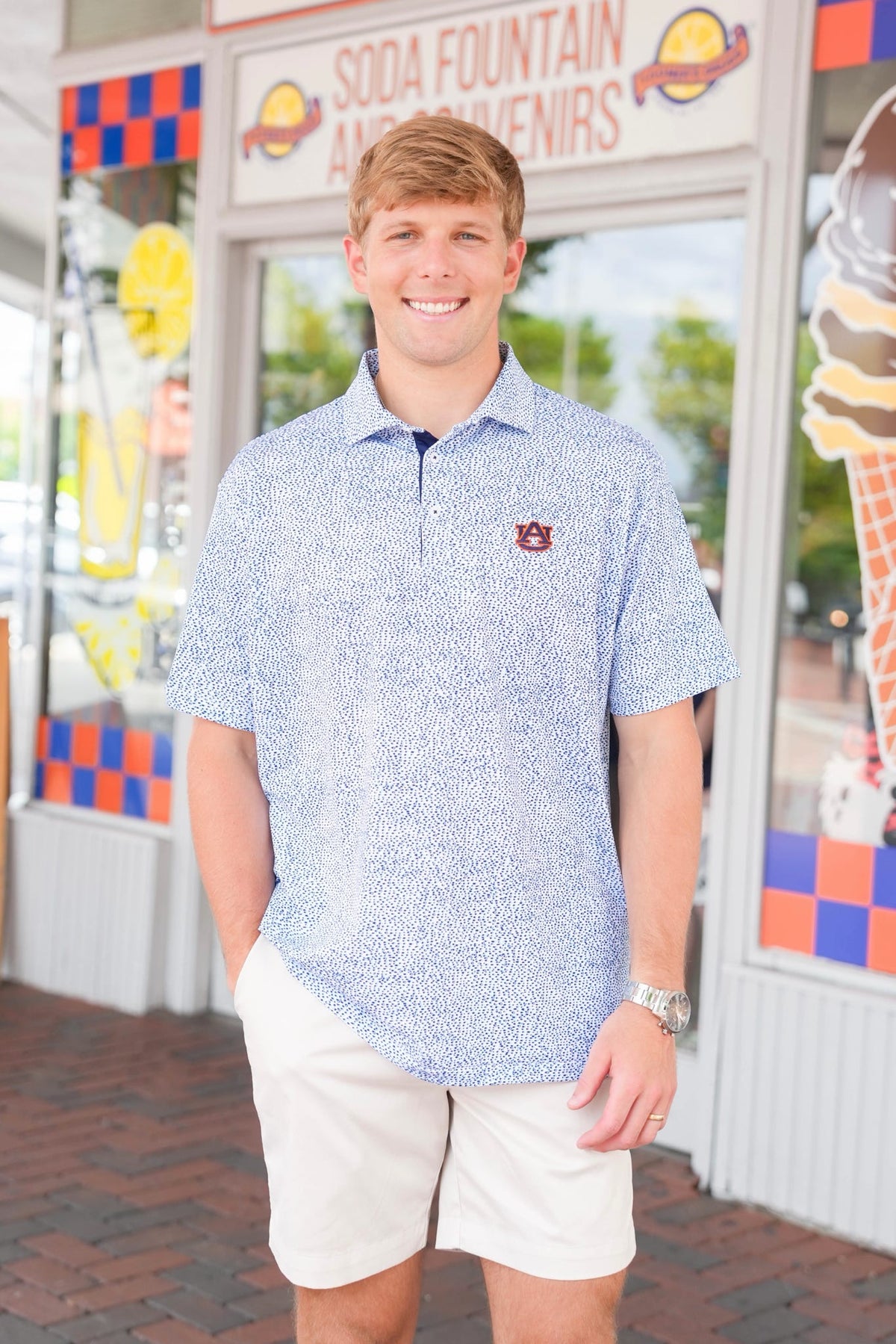 Taylor & Mick Speckled Auburn Polo