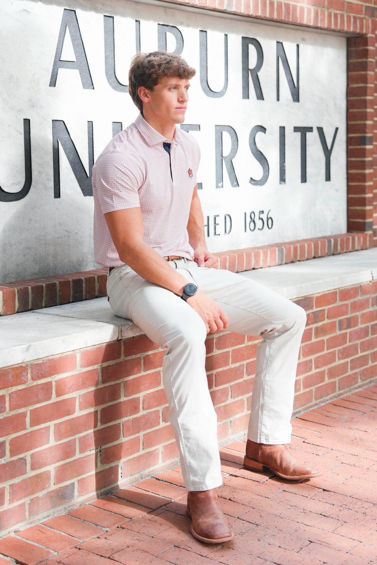 Taylor & Mick Aubie Geometric Polo