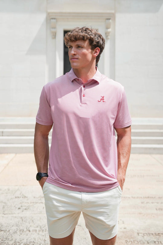 Taylor & Mick Striped Script "A" Polo