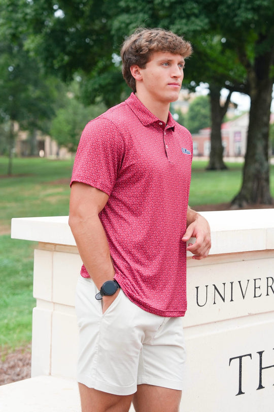 Bluecrest Tempo Performance Polo Ole Miss Script